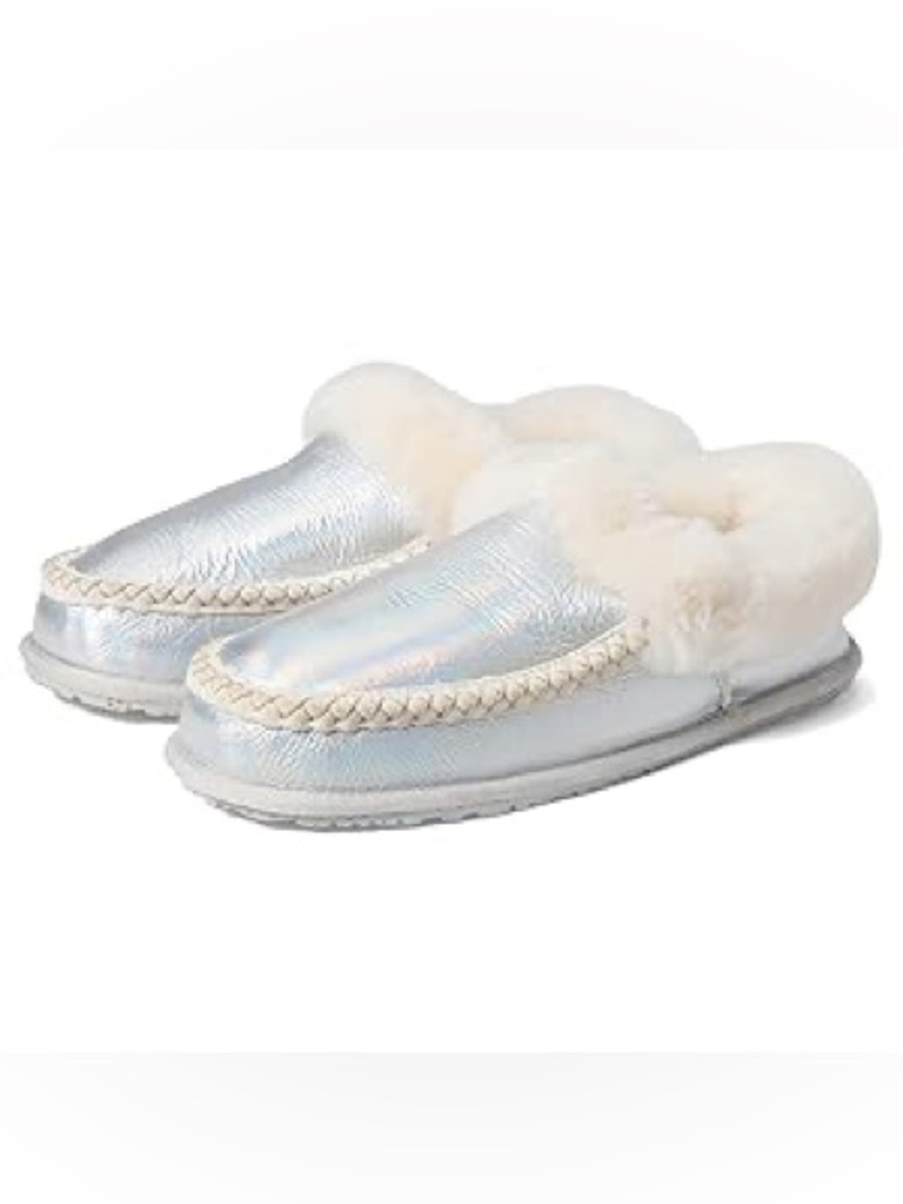 🆕 Manitobah Mukluks Sz 5 Women’s Cabin Clogs in Reflective Frost Indoor Outdoor